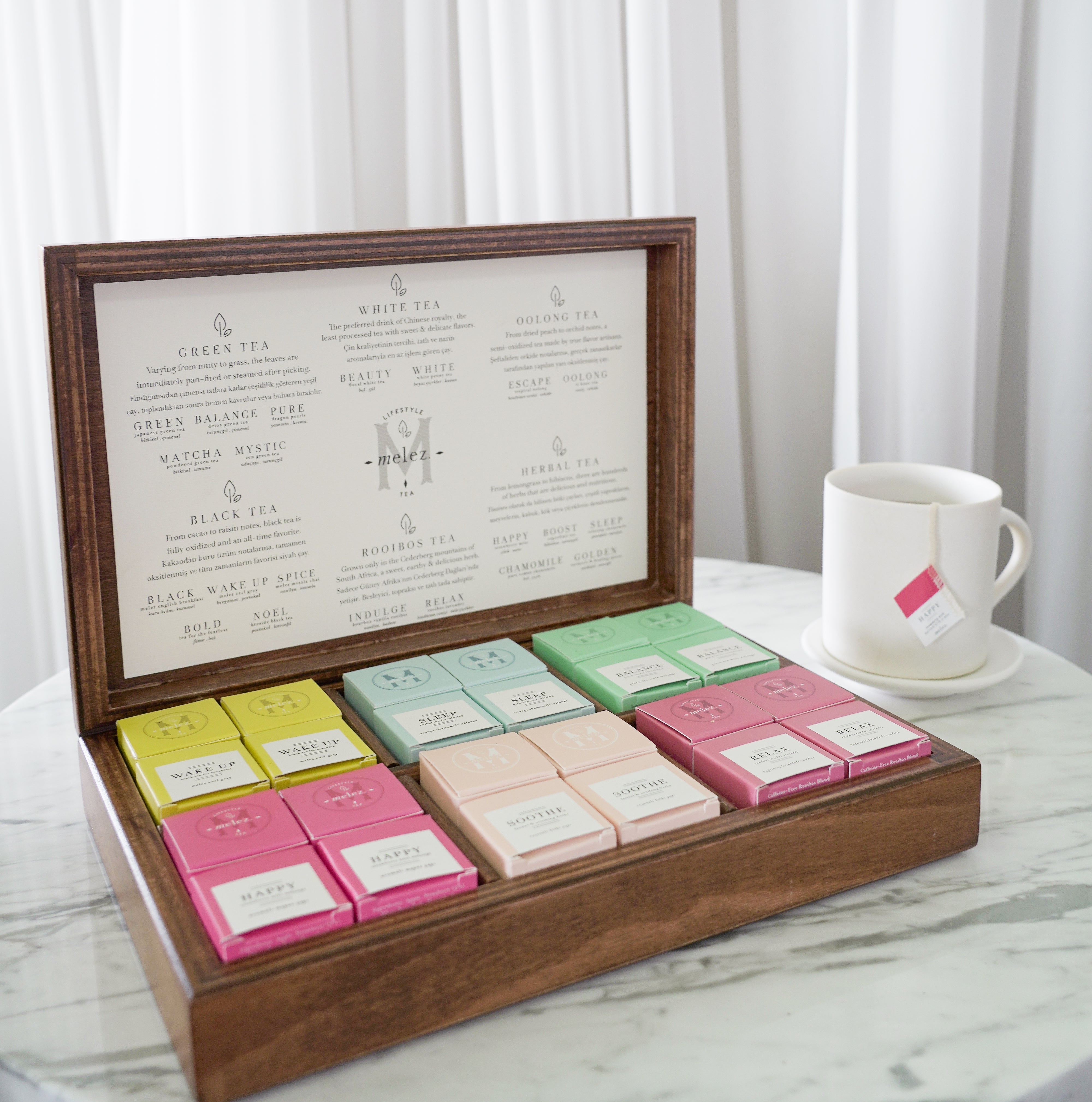 Melez Teabag Wooden Chest