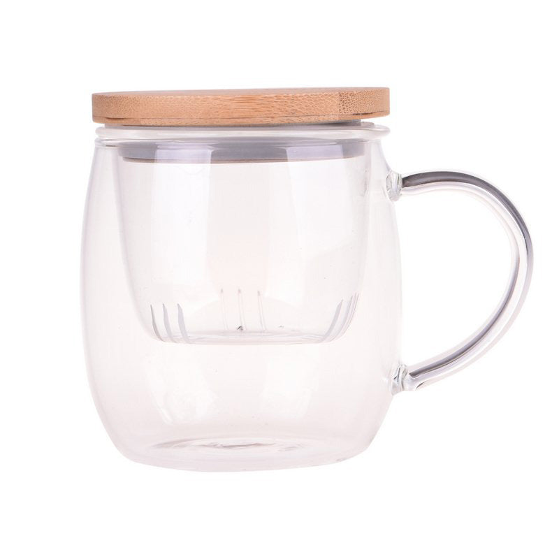 Bamboo Cam Fincan & Süzgeç 350ml