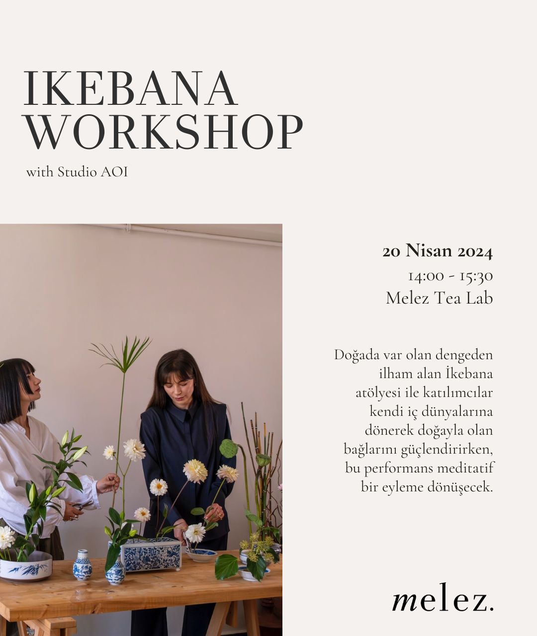 April 20th: Studio AOI Ikebana Floral Workshop