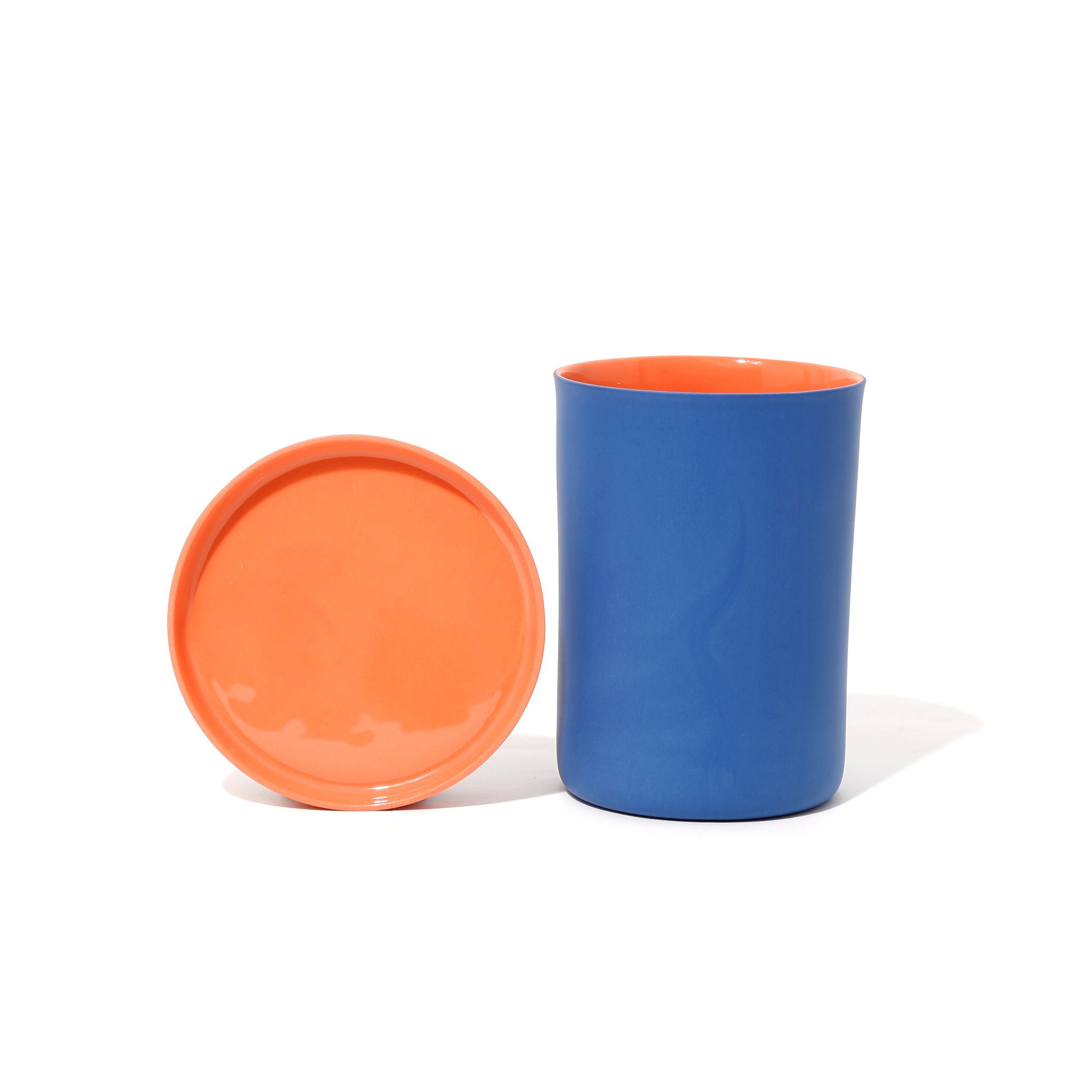 PORCELAIN CUP - COBALT / ORANGE