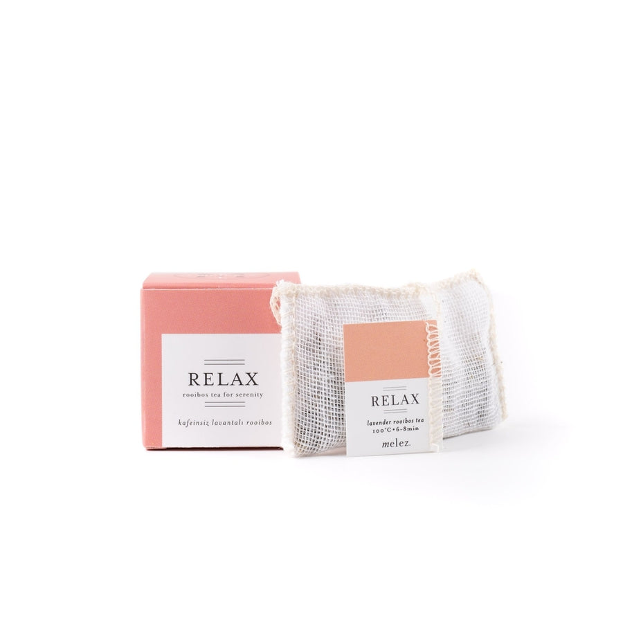 RELAX TEA SINGLE TEABAG BOX - Lavander Rooibos Tea - Melez Tea